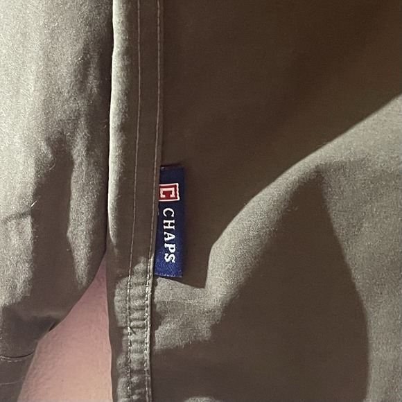 Chaps Long Sleeve Button Up Shirt Men's XXL Gray Utility Pockets - Picture 6 of 9